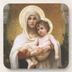 Madonna der Rose von Bouguereau Getränkeuntersetzer