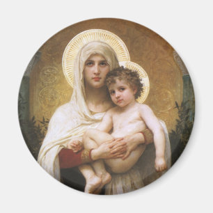 Madonna der Rose von Bouguereau Magnet