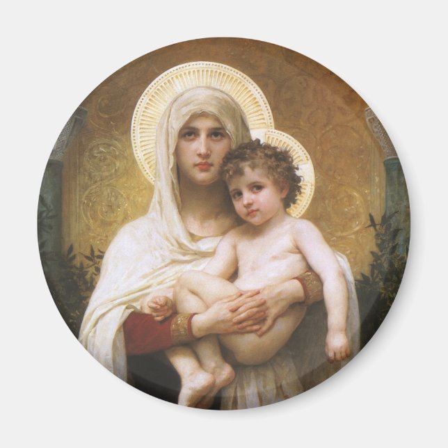 Madonna der Rose von Bouguereau Magnet (Vorne)