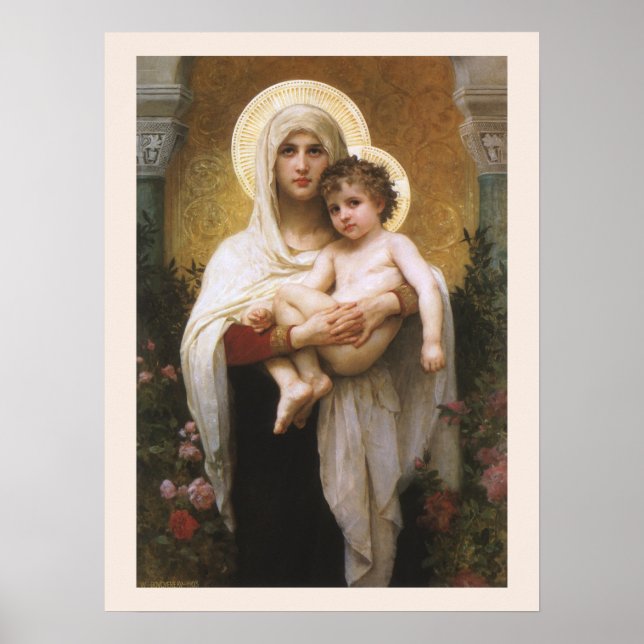 Madonna der Rose von Bouguereau Poster (Vorne)