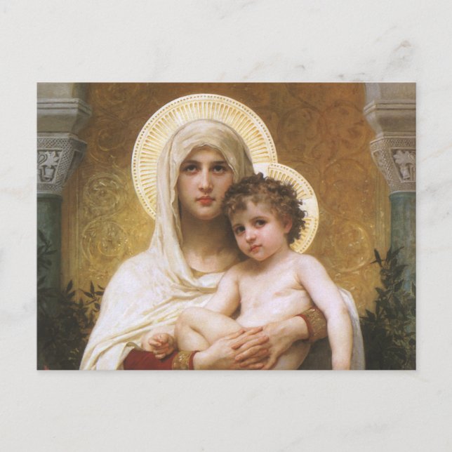 Madonna der Rose von Bouguereau Postkarte (Vorderseite)