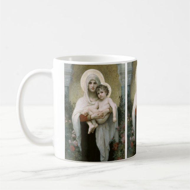 Madonna der Rose von William-Adolphe Bouguereau Kaffeetasse (Links)