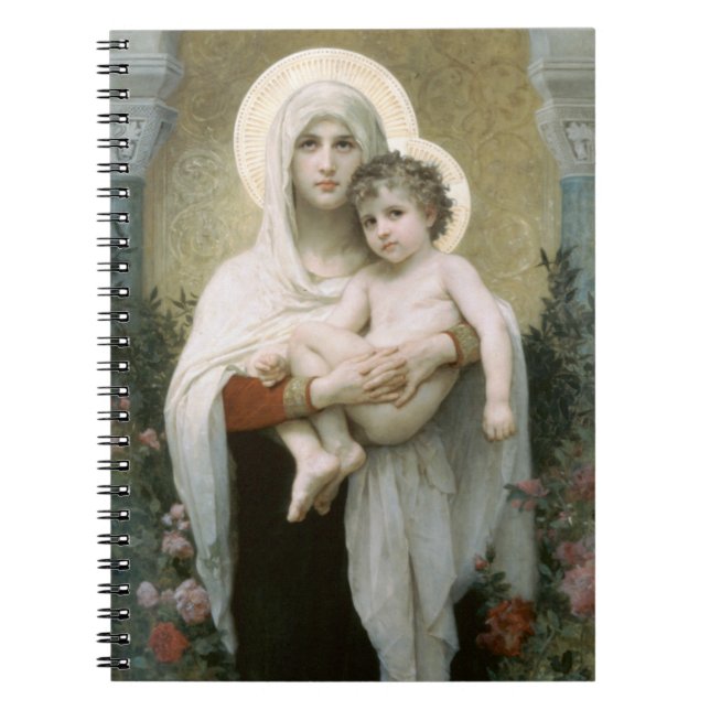 Madonna der Rose - William Adolphe Bouguereau Notizblock (Vorderseite)