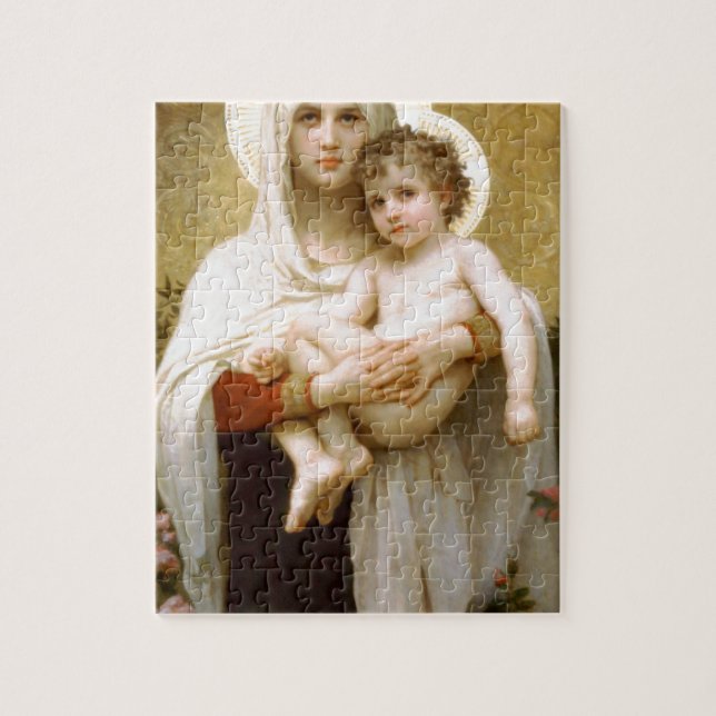Madonna der Rosen und des Säuglings-Kindes Jesus Puzzle (Vertikal)