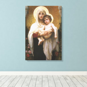 Madonna der Rosen von Bouguereau Leinwanddruck