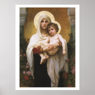 Madonna der Rosen von Bouguereau Poster