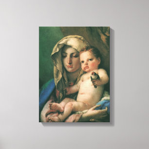Madonna des Distelfinken von Tiepolo, Vintage Art Leinwanddruck