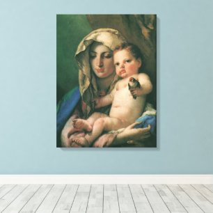 Madonna des Distelfinken von Tiepolo, Vintage Art Leinwanddruck