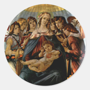 Madonna des Granatapfels - Botticelli Runder Aufkleber