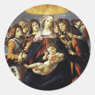 Madonna des Granatapfels Runder Aufkleber