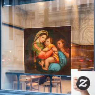 Madonna des Lehnstuhls Raphael 1895 Fensteraufkleber