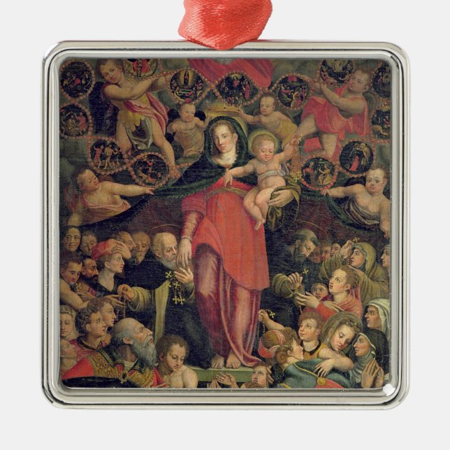 Madonna des Rosenbeetes, c.1569 (Öl auf Leinwand) Silbernes Ornament (Vorne)