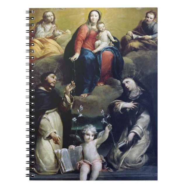 Madonna des Rosenbeetes mit SS Dominic, Catheri Notizblock (Vorderseite)