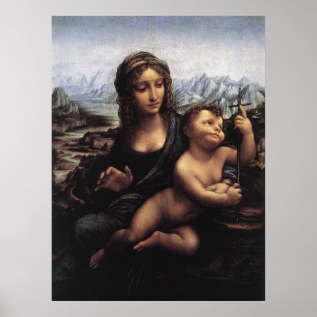 Madonna des Yarnwinder, Leonardo Da Vinci Poster (Vorne)