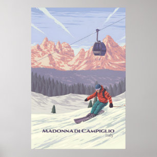 Madonna di Campiglio Skigebiet Reiseplakat Poster