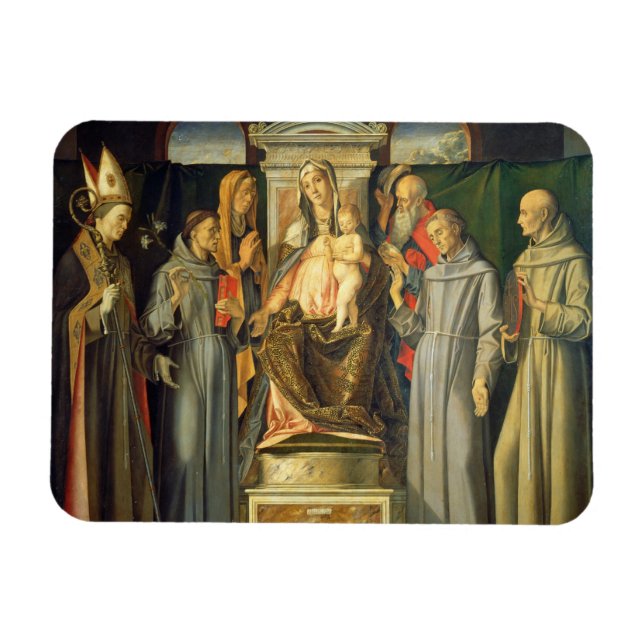 Madonna Enthroned, 1480 (Ölkonzern) Magnet (Horizontal)