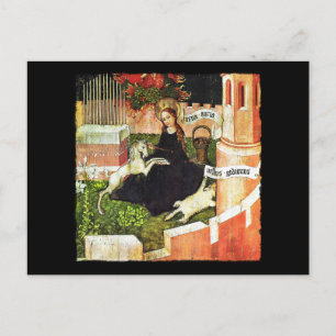 Madonna Holding White Unicorn Postkarte