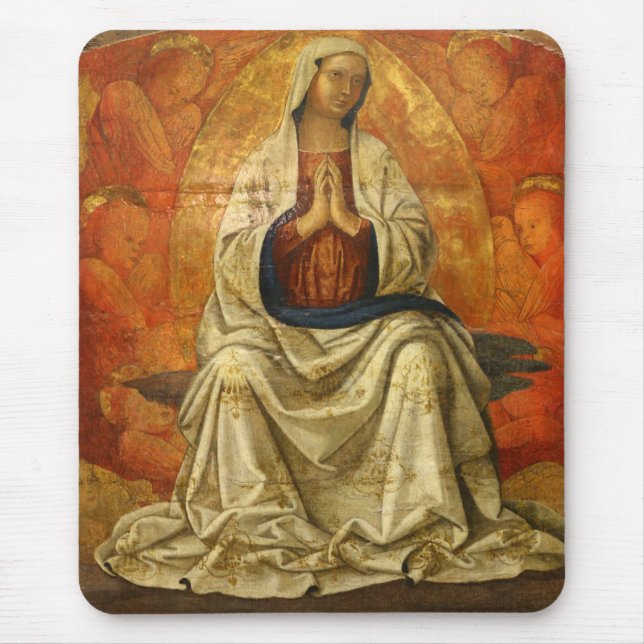 Madonna in Gloria (Jungfrau Maria begeistert) Mousepad (Vorne)
