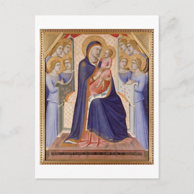Madonna in Glory, c.1315 (Tempel auf Tafel) Postkarte (Vorderseite)