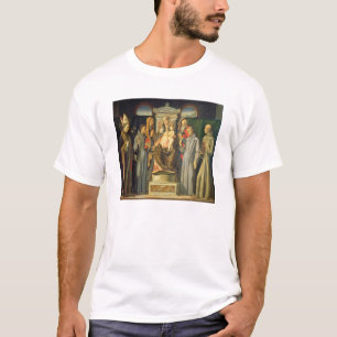 Madonna inthronisierte, 1480 (Öl auf Platte) T-Shirt