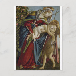 Madonna, Kind, Johannes der Täufer von Botticelli Postkarte