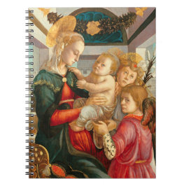Madonna & Kind mit zwei Engeln Sandro Botticelli Notizblock
