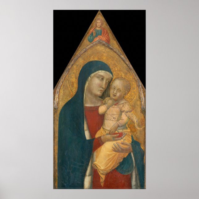 Madonna & Kind Pietro Lorenzetti Gestern und Heute Poster (Vorne)