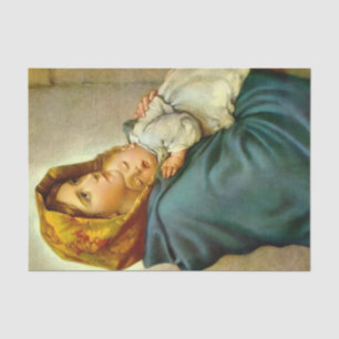 Madonna & Kind traditionelle religiöse Weihnachten Seidenpapier