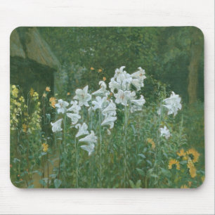 Madonna-Lilien in einem Garten Mousepad