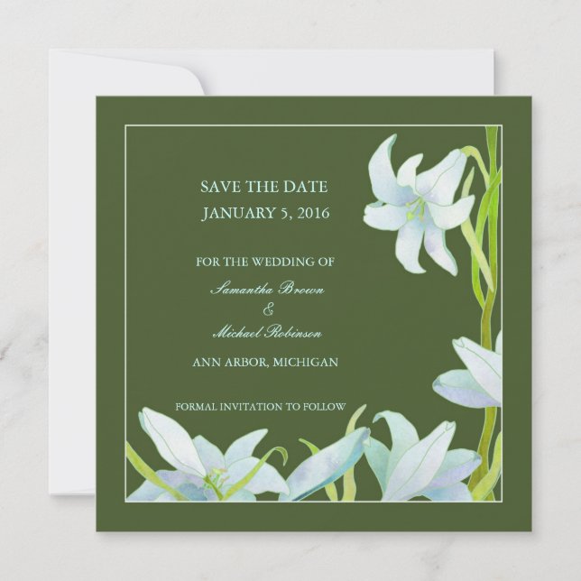 Madonna Lily Save the Date Hochzeit (Vorderseite)