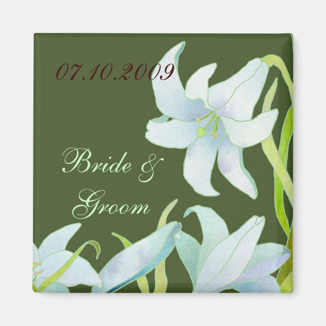 Madonna Lily Wedding Save the Date Magnet (Vorne)