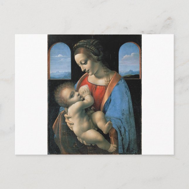Madonna Litta durch Leonardo da Vinci C. 1490-1491 Postkarte (Vorderseite)