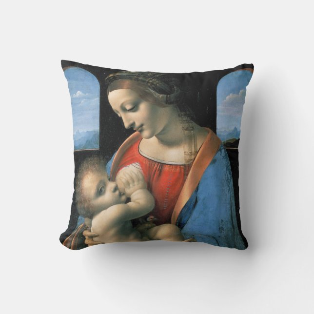Madonna Litta, Leonardo da Vinci, 1490-1491 Kissen (Vorderseite)