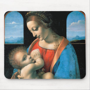 Madonna Litta, Leonardo da Vinci, 1490-1491 Mousepad