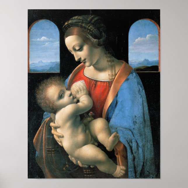 Madonna Litta, Leonardo da Vinci, 1490-1491 Poster (Vorne)
