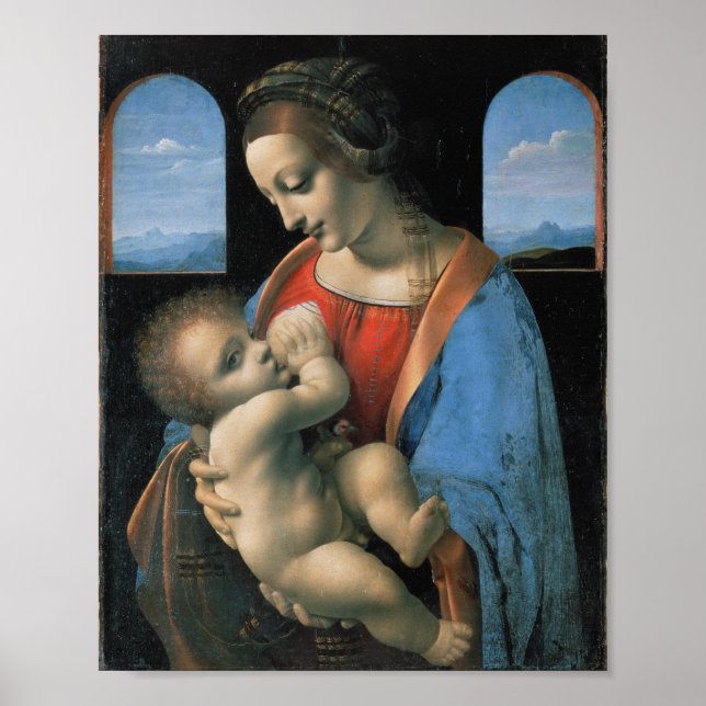 Madonna Litta, Leonardo da Vinci Kunst Poster (Vorne)