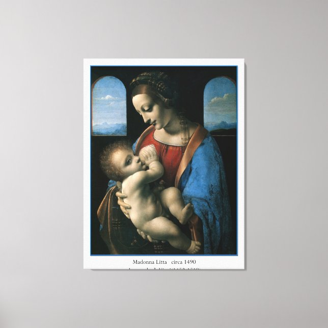 Madonna Litta Leonardo Da Vinci Leinwanddruck (Vorderseite)