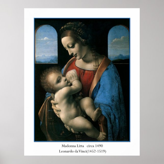 Madonna Litta von Leonardo Da Vinci Poster (Vorne)