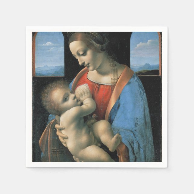 Madonna Litta von Leonardo da Vinci Serviette (Vorderseite)