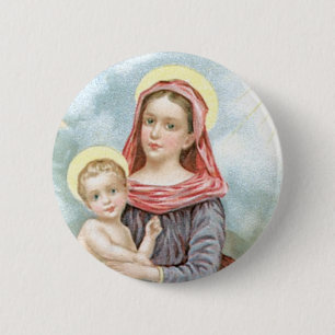 Madonna mit Christkind Button
