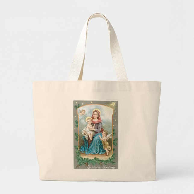 Madonna mit Christkind Jumbo Stoffbeutel (Vorne)
