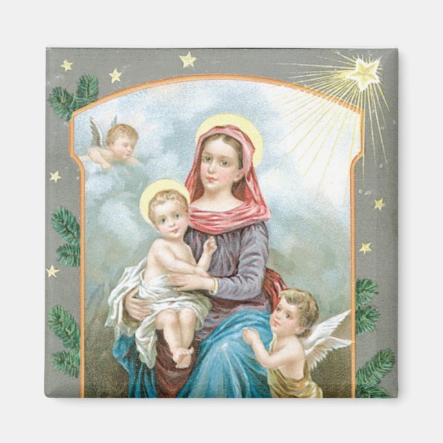 Madonna mit Christus Kind Magnet (Vorne)