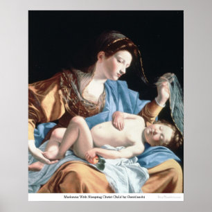 Madonna mit Christus schlafend Kind von Gentilesch Poster