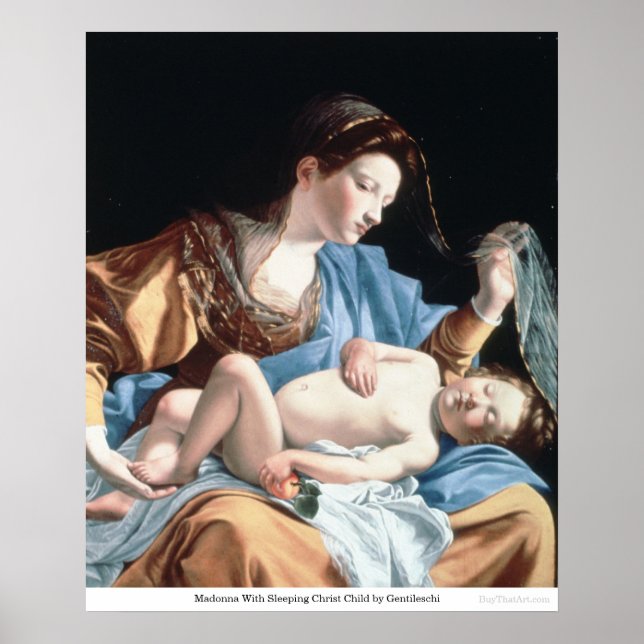 Madonna mit Christus schlafend Kind von Gentilesch Poster (Vorne)