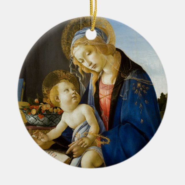 Madonna mit dem Buch von Botticelli Keramik Ornament (Vorne)