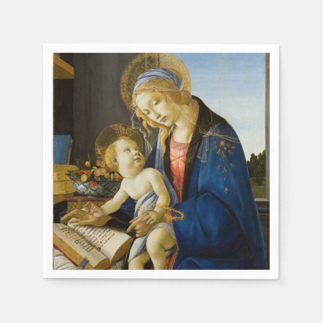 Madonna mit dem Buch von Botticelli Serviette (Vorderseite)