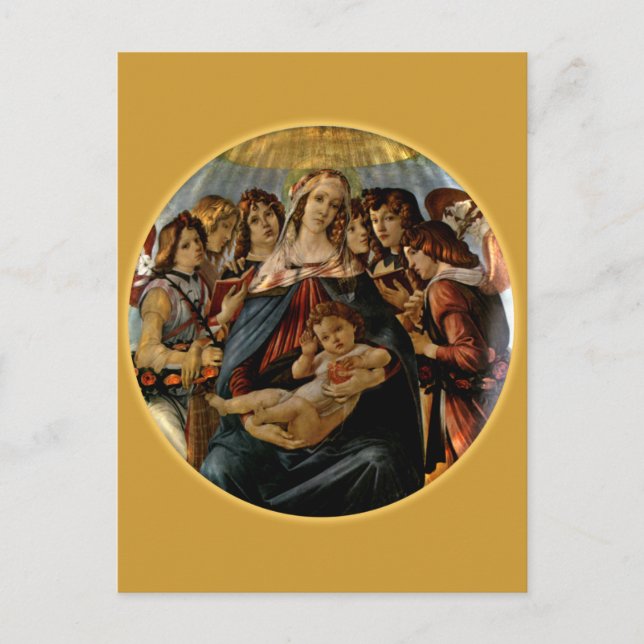 Madonna mit dem Granatapfel - Botticelli Postkarte (Vorderseite)