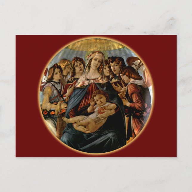 Madonna mit dem Granatapfel - Botticelli Postkarte (Vorderseite)