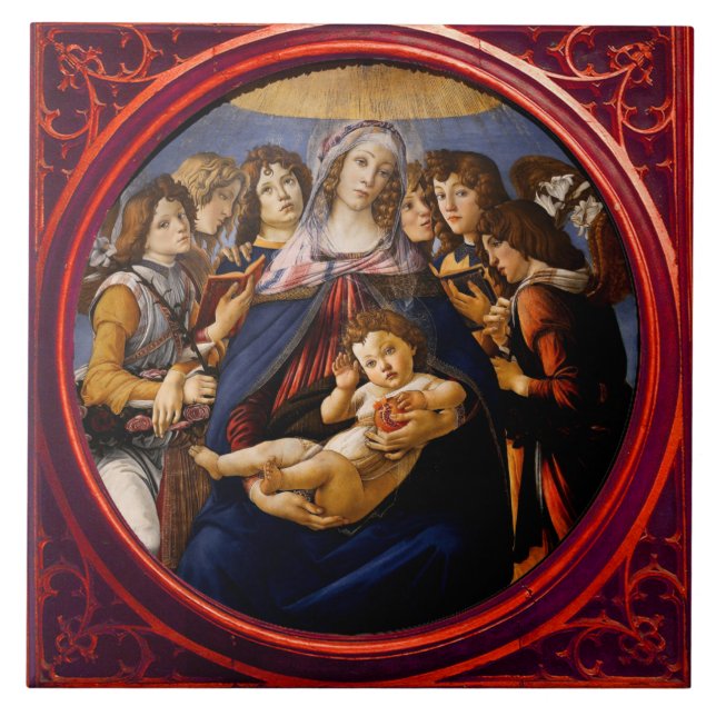 Madonna mit dem Granatapfel Fliese (Vorderseite)