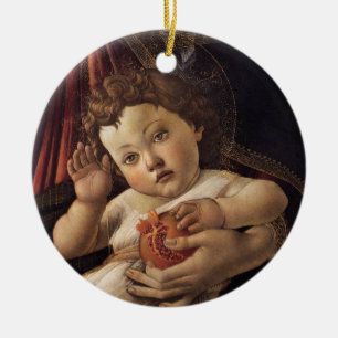 Madonna mit dem Granatapfel Keramik Ornament